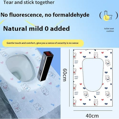 Sealjoyous oversized waterproof public restroom paper sheet layout on western commode