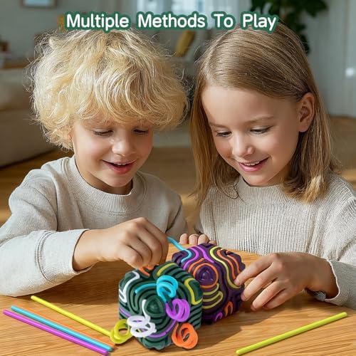 Accevo sensory activity cube shown alongside its included convenient fabric storage bag.