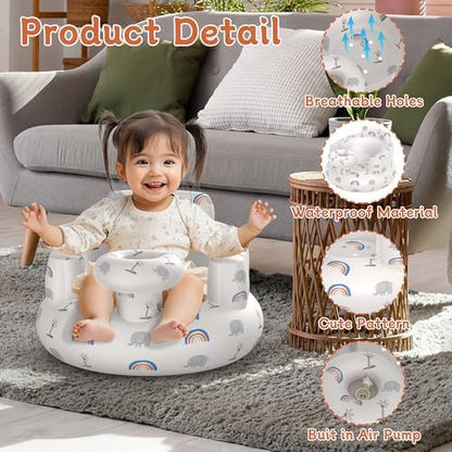 Top down view of the soft cushioned baby support seat for sitting practice.