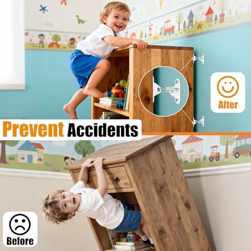 Close up view of the adjustable steel cable lock mechanism for baby proofing anchors