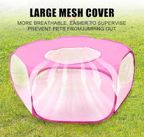 2-Pack Guinea Pig Carrier Backpack and Playpen with Lid, Breathable Pet Playpen Pop Open Exercise Fence, Portable Small Animal Cage for Rabbits, Chinchillas, Squirrel, Lizard, Sugar Glider - Image 6