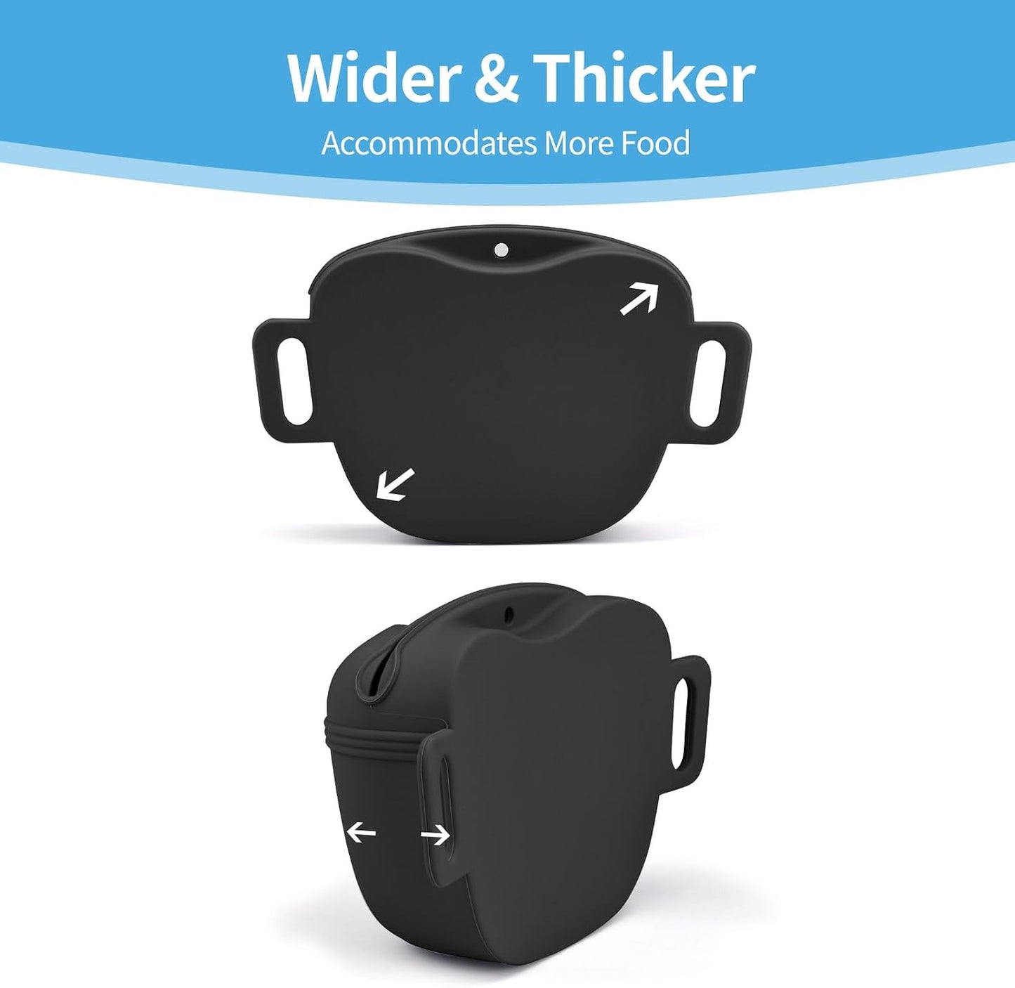 AUDWUD silicone dog training bag being opened with one hand to access pet treats