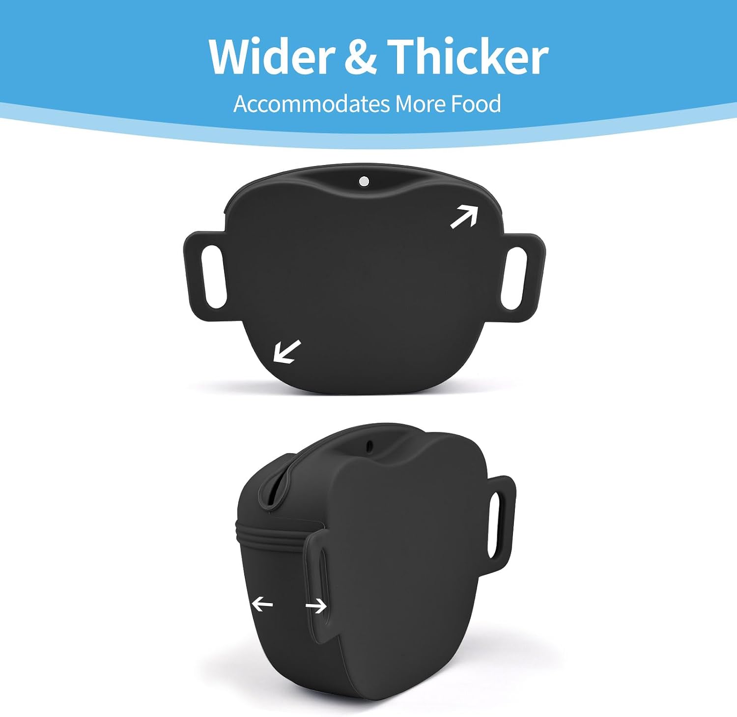 AUDWUD silicone dog training bag being opened with one hand to access pet treats