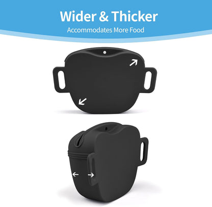 AUDWUD silicone dog training bag being opened with one hand to access pet treats