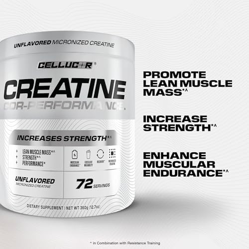 Nutrition facts label on Cellucor Cor-Performance Creatine tub