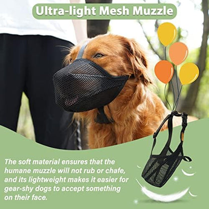 Comfortable humanely designed dog muzzle allowing drinking and panting