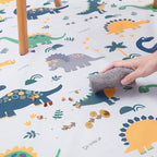 Close up of the non slip silicone backing on the CLCROBD high chair mat