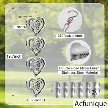 Twelve pack of stainless steel reflective bird scare discs