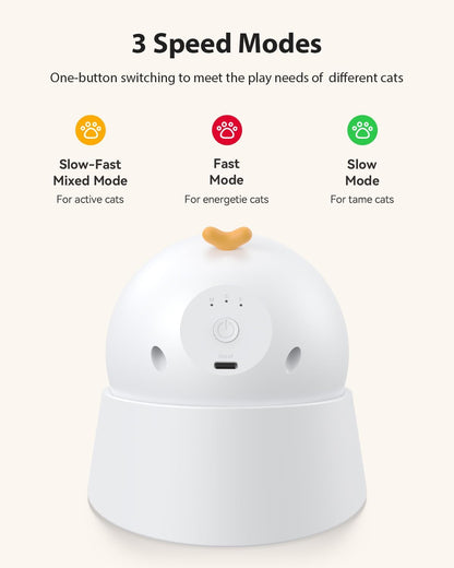 Quiet automated laser tracker toy highlighting the gearless direct drive motor system.