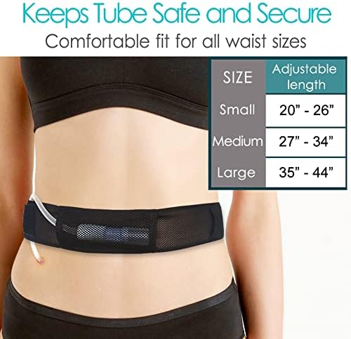 Extra large medical waistband for PEG and G tube supplies close up