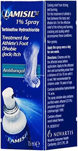USA imported Lamisil Terbinafine Hydrochloride 1% spray for jock itch treatment.