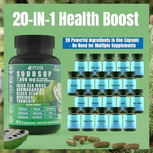 Vyxion 20-in-One herbal capsules label showing ingredients
