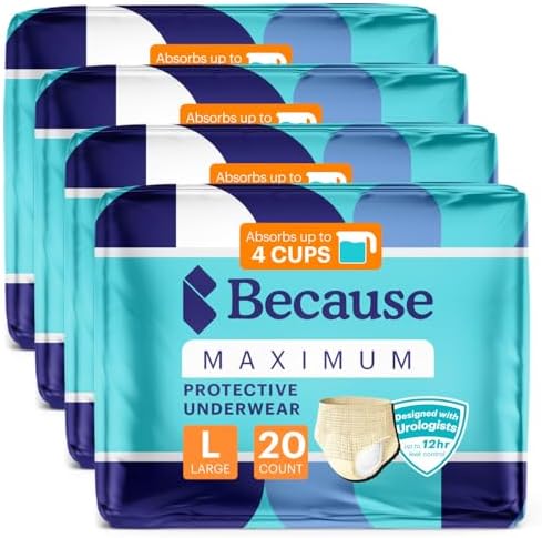 Because protective disposable underwear for women showing the soft beige stretch waistband