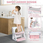 Orzbow toddler pink potty trainer seat with built in splash guard protection top angle