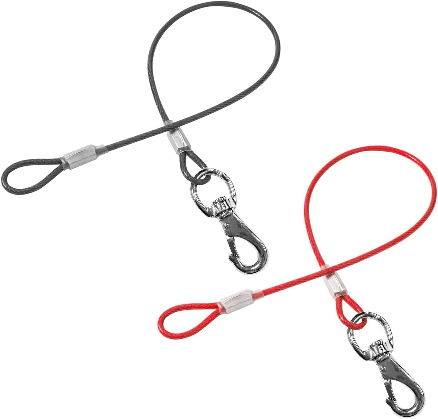 Chew Proof Dog Leash - 2Pack Metal Cable Lead,No Tangle Multiple Dog Leashes for Small and Medium Dogs- Heavy Duty Leash Extender for Collars & Harnesses(2 Pack Black, 20in/50cm) - Image 11