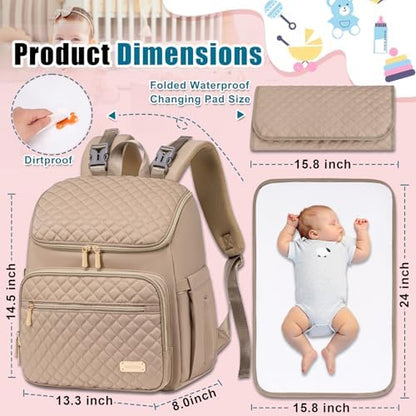Weitars travel baby bag showing wide mouth dual zipper opening structure