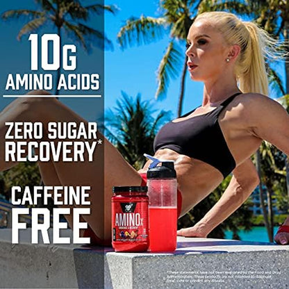 BSN Amino X micronized amino acid powder texture for easy mixing.