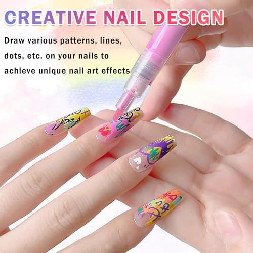 Person using Kidology nail art pen for DIY nail design