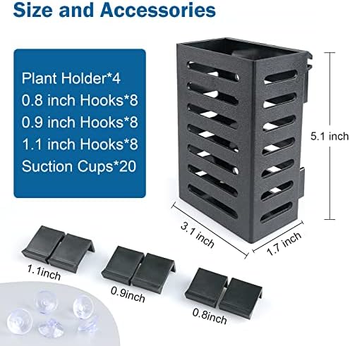 Premium ABS plastic aquarium plant holder set for live aquaponic plants.