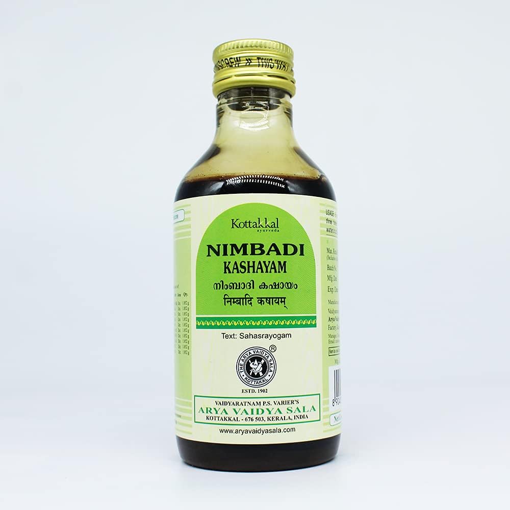 Golden Oldie Herbs Nimbadi Kashayam 200ml bottle front view for skin health