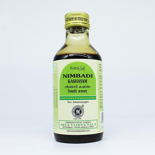 Golden Oldie Herbs Nimbadi Kashayam 200ml bottle front view for skin health