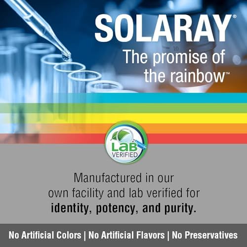 Solaray L-Lysine lab verified seal and brand branding