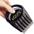 Kootie Katcher metal lice comb front view showing the dual action detangler and stainless steel nit teeth.