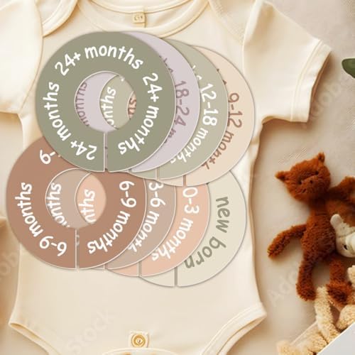 Neutral earth tone baby room closet decor set