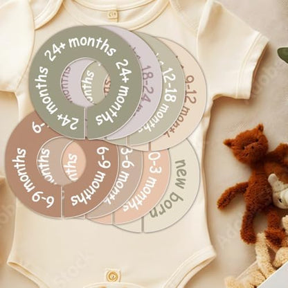 Neutral earth tone baby room closet decor set