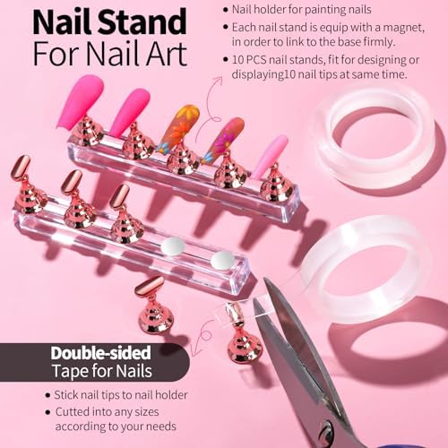 Close up of dual-ended metal dotting tools for nail design