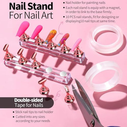 Close up of dual-ended metal dotting tools for nail design