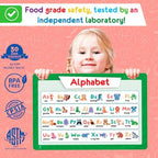 Simply Magic reusable toddler table mats being wiped clean with a damp cloth