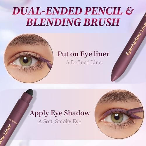 Linarts 2-in-1 Shadow Liner plum and gold shade swatches