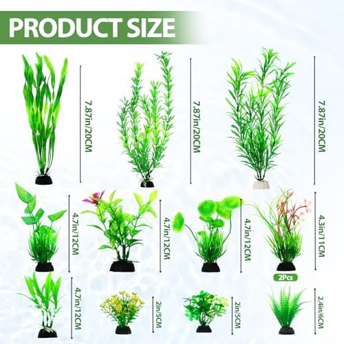 Soft PVC plastic aquarium foliage showcasing the secure weighted base for gravel anchoring