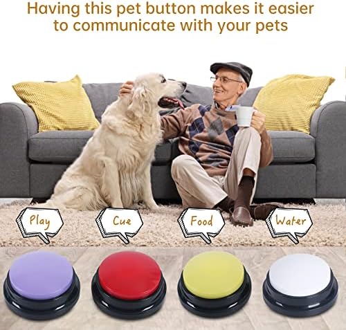 Ten pack pet training buzzers including coffee and white options on flat surface