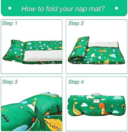 Beeweed travel nap pad unrolled completely for daycare use