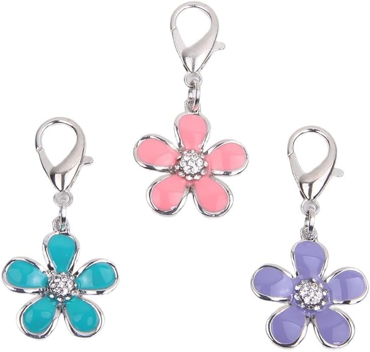XKSRWE durable alloy cat jewelry pendant pink flower design