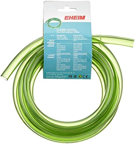 Coiled Eheim aquarium plastic hose displayed for retail purchase