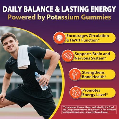 Nextdia authentic wellness potassium complex gummies close up showing dietary friendly non GMO certification.