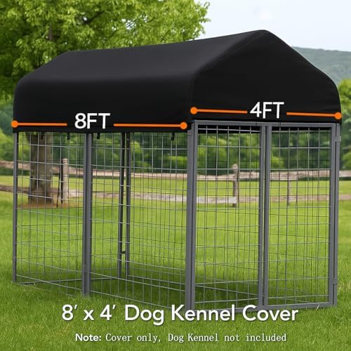 Close up view of the windproof ball head elastic ropes attached to the kennel frame.