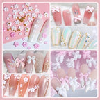Complete DIY nail art decoration kit layout