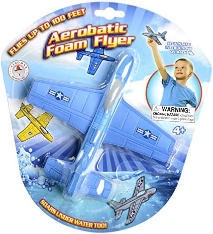 Aeromax foam glider plane showcasing adjustable tail stabilizers for stunts
