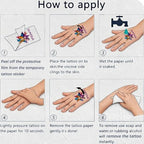 Example of easy tattoo sticker application on skin