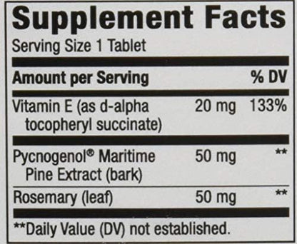 Authentic Nature's Way pine bark extract bottle with Vitamin E complex.