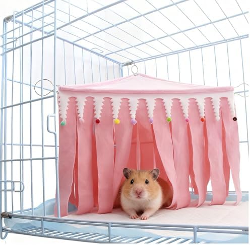 Guinea Pig Hideout,Pets Forest Cage Corner Hideout,Cage Accessories for Guinea Pig, Bunny, Chinchilla, Hamster, Rabbit and Other Small Pets, No Metal Fences (Pink,Medium) - Image 5