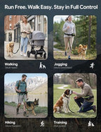 Padded lumbar support waist belt for hands free dog walking