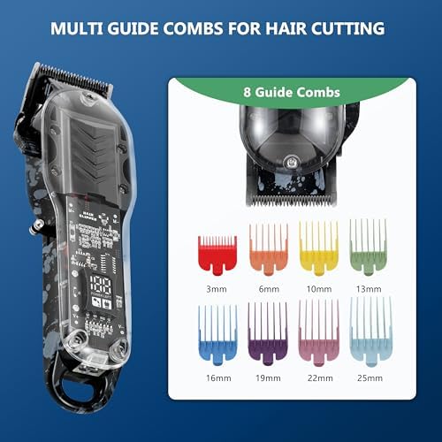 Tuanchuanrp professional hair clipper set unboxed with all included styling accessories arranged neatly