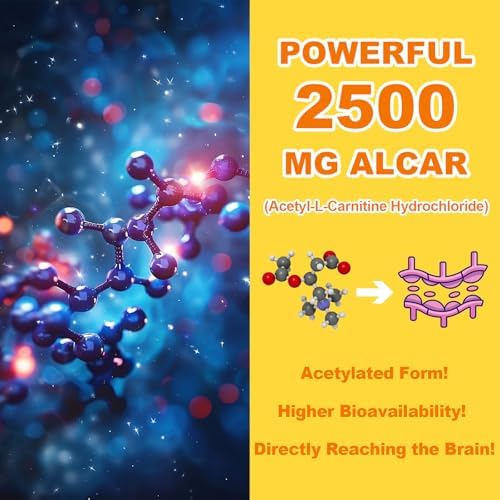 Supplement facts panel on Jovithea Acetyl L-Carnitine bottle showcasing the 2500mg serving size.
