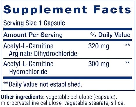 Life Extension Acetyl-L-Carnitine Arginate ingredients and usage panel