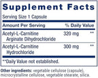 Life Extension Acetyl-L-Carnitine Arginate ingredients and usage panel